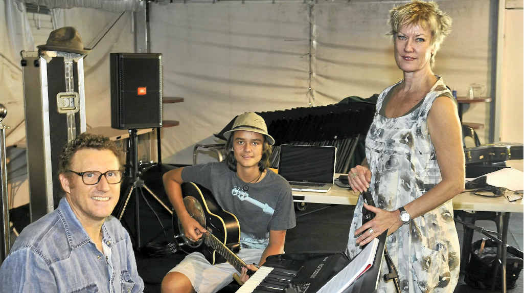COLLABORATION: Composer Scott Saunders, Jack Blandford and managing director Marguerite Pepper in rehearsals for the QMF production of Boomtown. COLLABORATION: Composer Scott Saunders, Jack Blandford and managing director Marguerite Pepper in rehearsals for the QMF production of Boomtown.